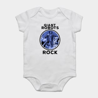 Giant Robots Rock Retro Vintage Comic Book Style Baby Bodysuit